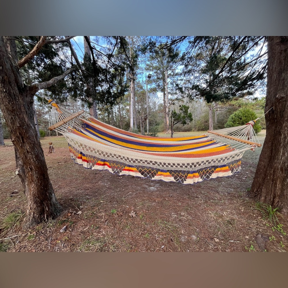 Colorful Striped Outdoor Hammock